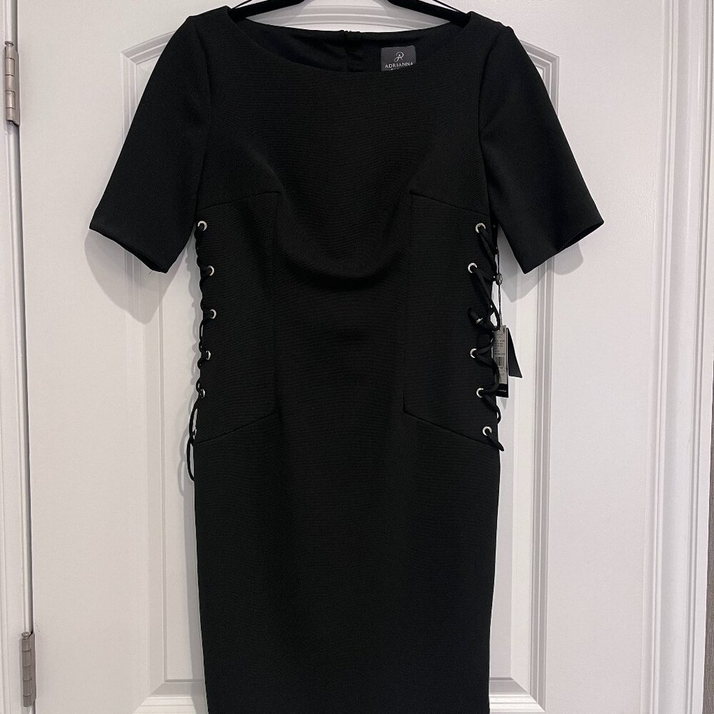 Adrianna Papell Black Midi Dress